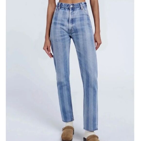 Re/Done Denim - RE/DONE|Levi’s 70’s Straight Jeans with Indigo Stripes Size 25